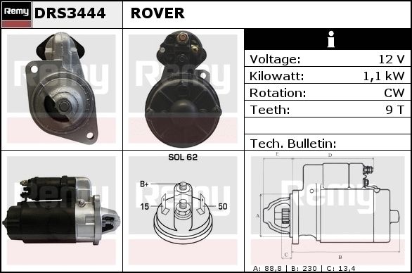 DELCO REMY Стартер DRS3466